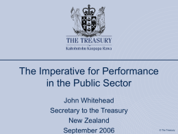 The Imperative for Performance in the Public Sector
