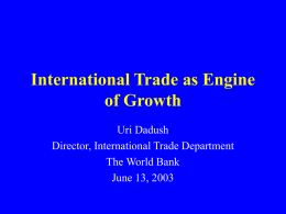 International Trade as Engine of Growth