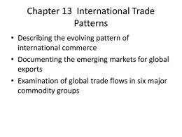 Chapter 13 International Trade Patterns