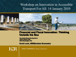 Financial and Fiscal Innovation: Thinking Outside the