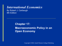 Open economy macro policy Monetary policy