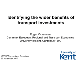 Identifying the wider benefits of transport investments