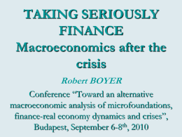 Macroeconomics after the Crisis (slides)