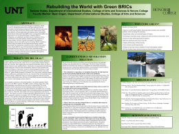Rebuilding the World with Green BRICs Desiree Hubby, Department