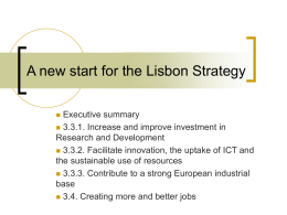 A new start for the Lisbon Strategy