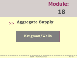 The Short-Run Aggregate Supply Curve