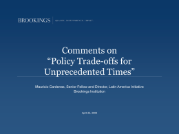 Comments on “Policy Trade-offs for Unprecedented Times”