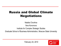 Russia and Global Climate Negotiations