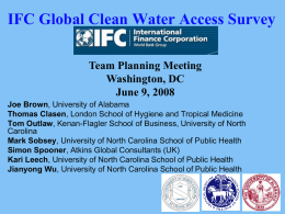 IFC Global Clean Water Access Survey
