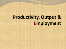 Productivity, Output & Employment