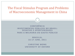 The Fiscal Stimulus Program and Problems of