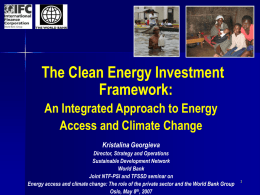 An Integrated Approach to Energy Access and Climate Change