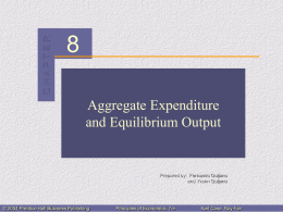 Aggregate Expenditure and Equilibrium Output