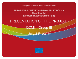 EIB - EESC European Economic and Social Committee