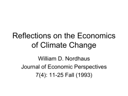 Reflections on the Economics of Climate Change