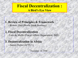 2. Fiscal Decentralization