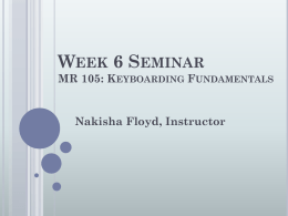 Week 6 Seminar MR-105 March 10