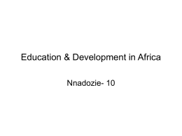 Nadozie chapter 10 Education and Development in Africa