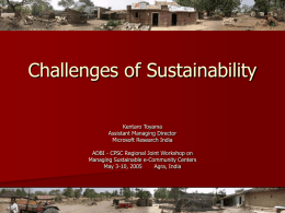 Challenges of Sustainability
