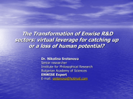 The Transformation of Enwise R&D sectors: virtual leverage for