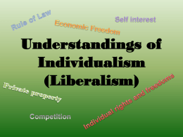 Individualism (Understandings of) - socialstudies30