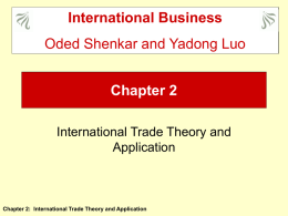 International Trade Theories International trade