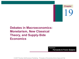 CHAPTER 19: Debates in Macroeconomics: Monetarism, New