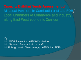 Capacity Building Needs Assessment of Local Chambers