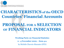 PROPOSAL FOR A SELECTION OF FINANCIAL INDICATORS