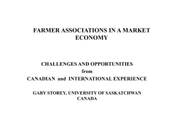 Farmer Associations in a Market Economy: Challenges and