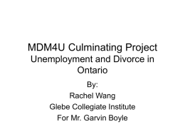 MDM4U Culminating Project Ontario Society and