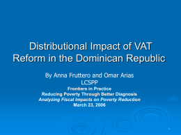 Distributional Impact of VAT Reform in the Dominican