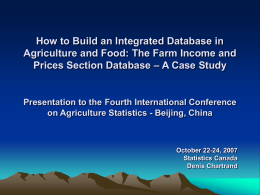 How to Build an Integrated Database in Agriculture and Food: The