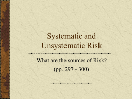 Systematic and Unsystematic Risk