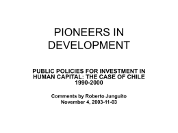 PIONEERS IN DEVELOPMENT