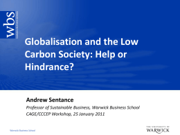 Reconciling the low-carbon economy and globalisation