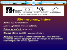 USA – economy, history HISTORY