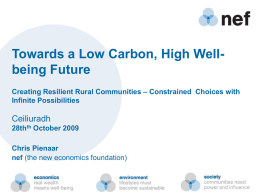 Towards a Low Carbon, High Well-being Future Creating Resilient