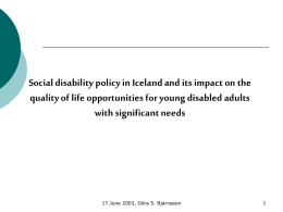 Social disability policy in Iceland and its impact on the quality of life