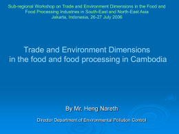 Crops Production - Capacity Building in Trade and Environment