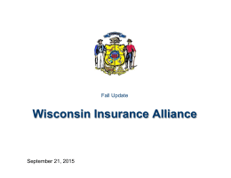 2015-2017 Biennial Budget - Wisconsin Insurance Alliance