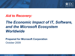 The Economic Impact of IT, Software, and the Microsoft Ecosystem