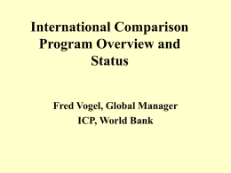 International Comparison Program Overview and Status