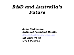 R&D and Australia`s Future