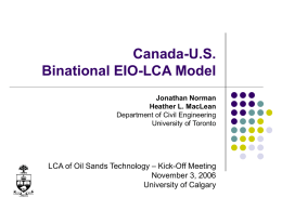 Canada-US EIO-LCA Analysis