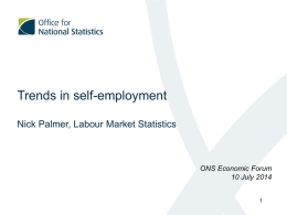 Trends in self-employment (Powerpoint presentation 883Kb)