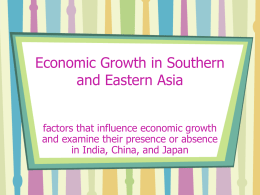 Economic Growth in Southern and Eastern Asia