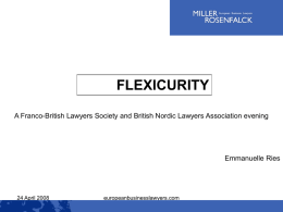 Flexicurity PowerPoint by Emmanuelle Ries, Solicitor Miller