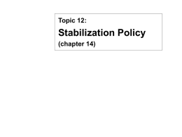 Mankiw 5/e Chapter 14: Stabilization Policy