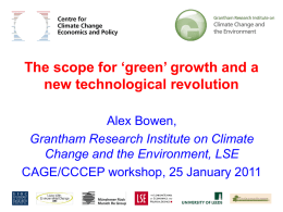 The scope for `green` growth and a new technological revolution